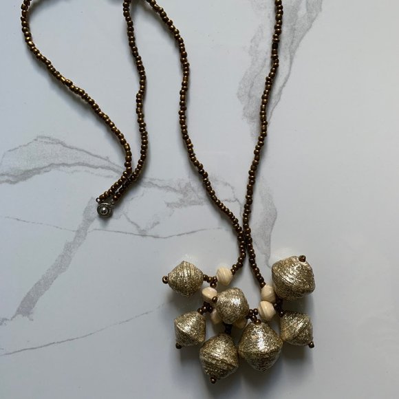 Long paper bead necklace by 31 Bits - Picture 2 of 3